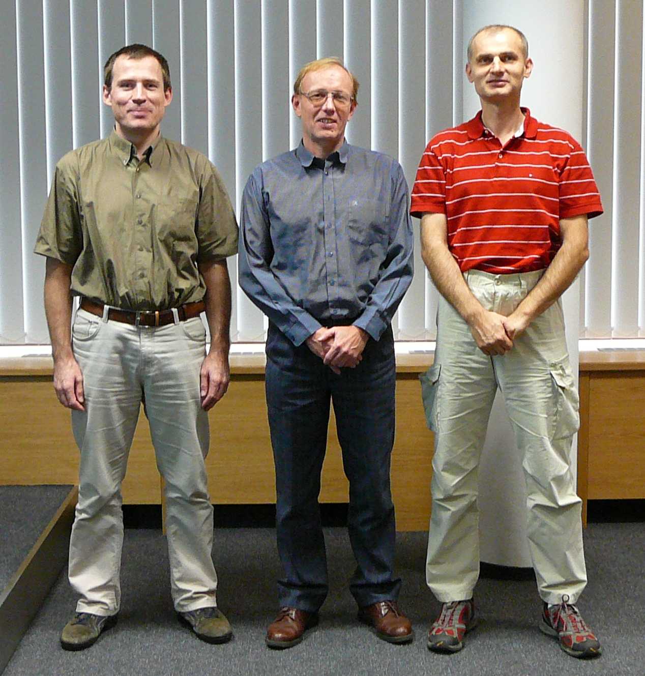 Picture of the leaders of Czech speech groups (from the left): Honza Cernocky (BUT), Jan Nouza (TUL), Ludek Muller (UWB)