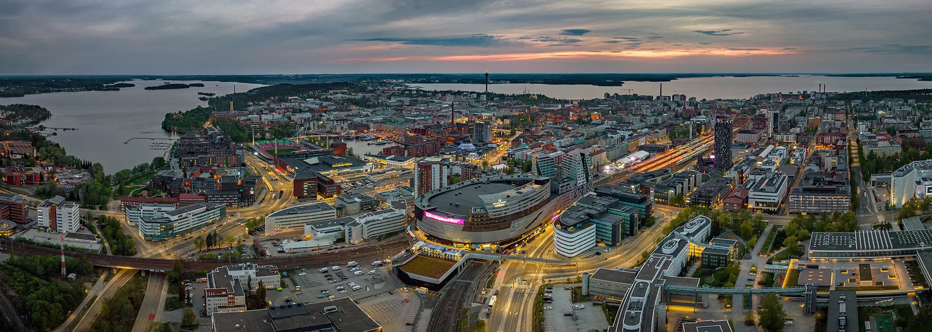 Tampere Center evening shot
