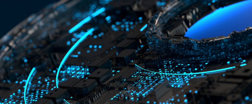 Digital technology quantum computing concept background