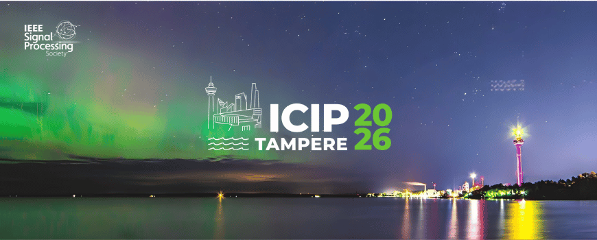 Image of ICIP 2026 logo in front of Tampere, Finland backdrop