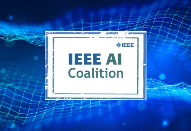 Image of AI Coalition Logo in front of blue gradient background