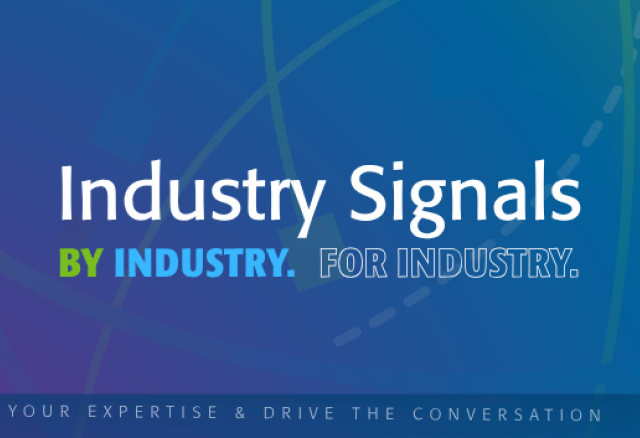 Image of IEEE SPS globe background with the text, "Industry Signals. By Industry. For Industry."