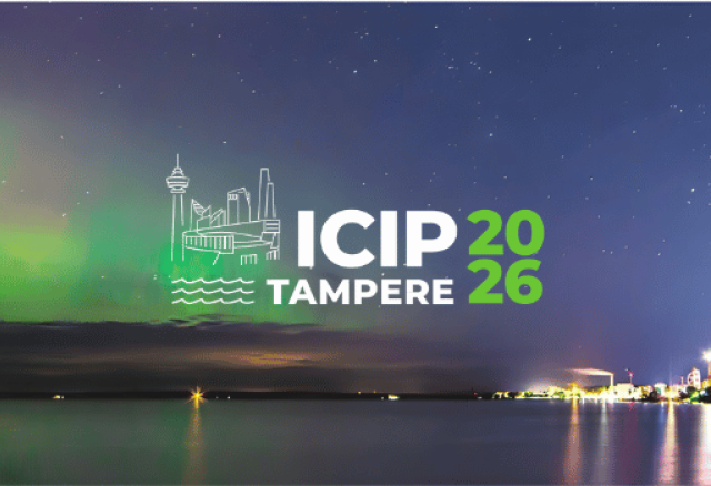 Image of ICIP 2026 logo in front of Tampere, Finland backdrop