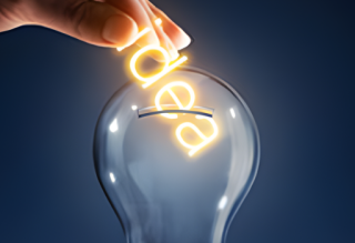 Image of lightbulb and "Idea"